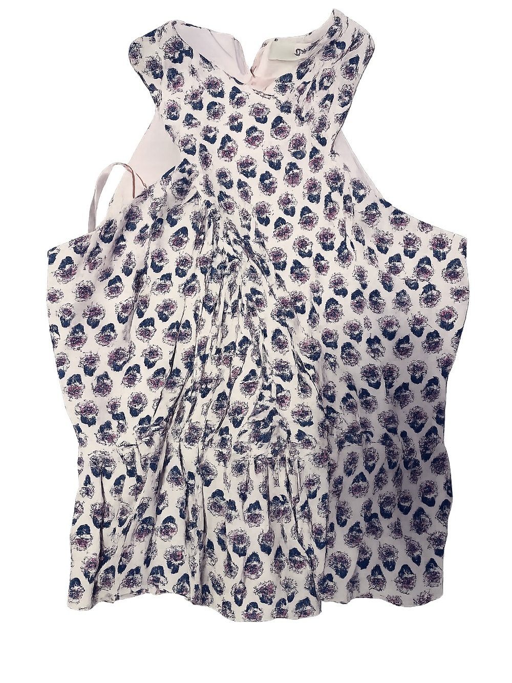 Women's Floral Print Sleeveless Top - Pink & Navy
